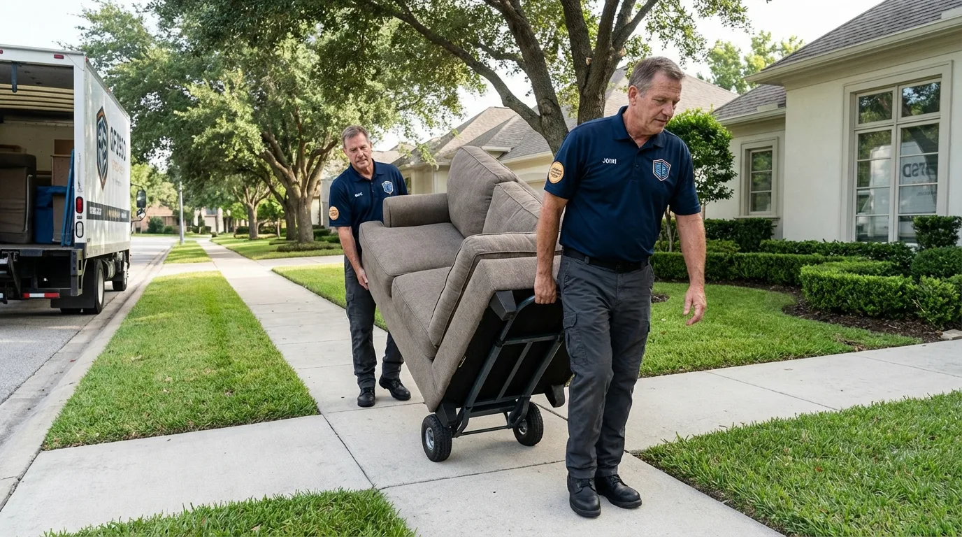 Local residential moving crew loading furniture in Melrose Park, IL